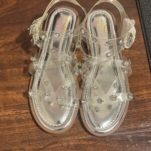 Mix No. 6 Silver and Clear Rhinestone Sandals